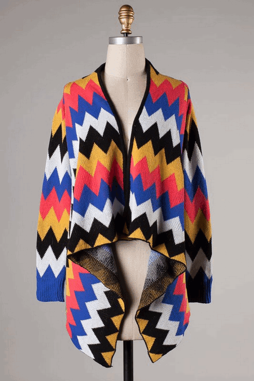 Chevron Print Cardigan